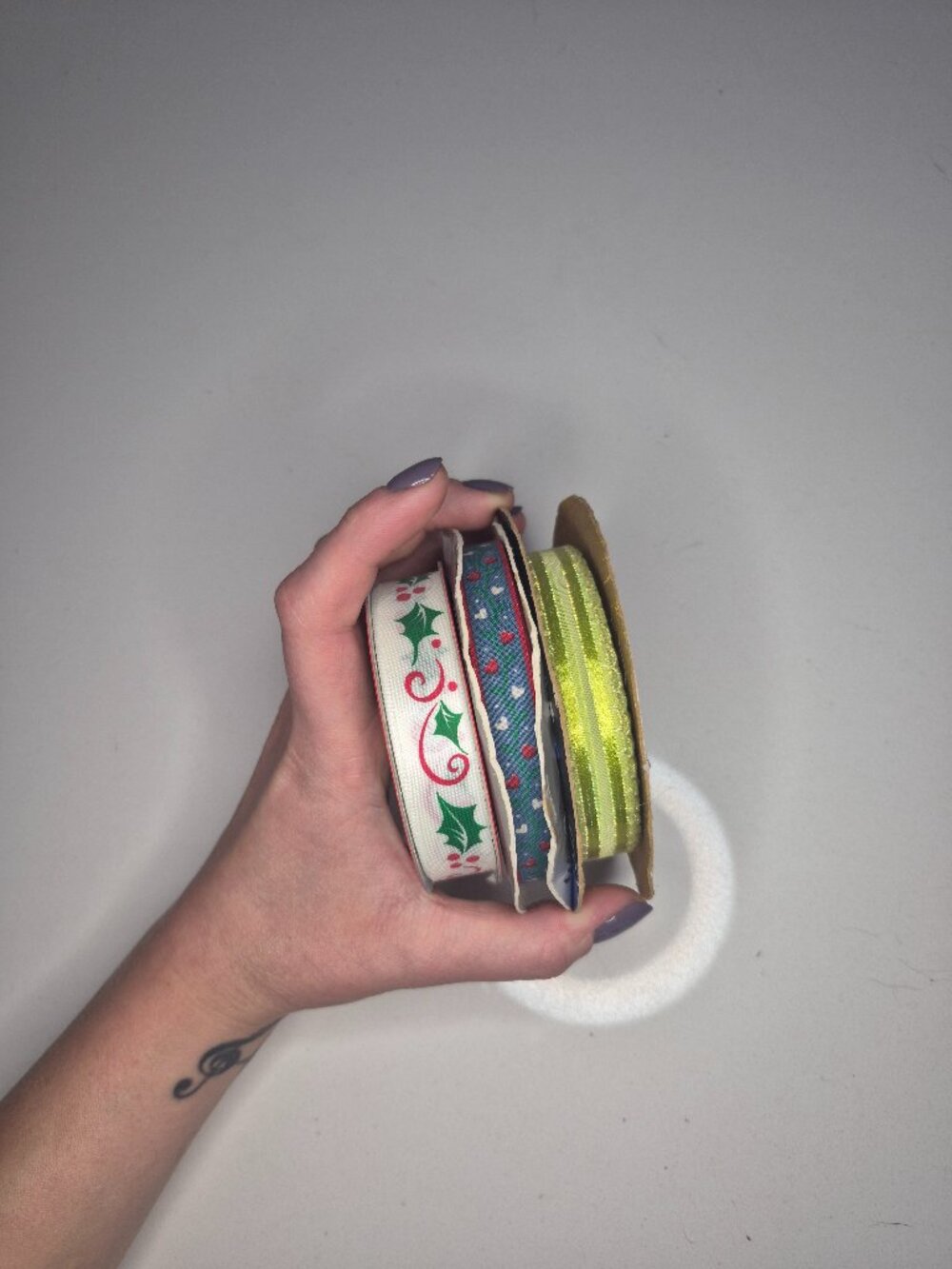 Mixed Lot Of 3 Crafting Ribbon 5/8" Holiday Ribbon Lot